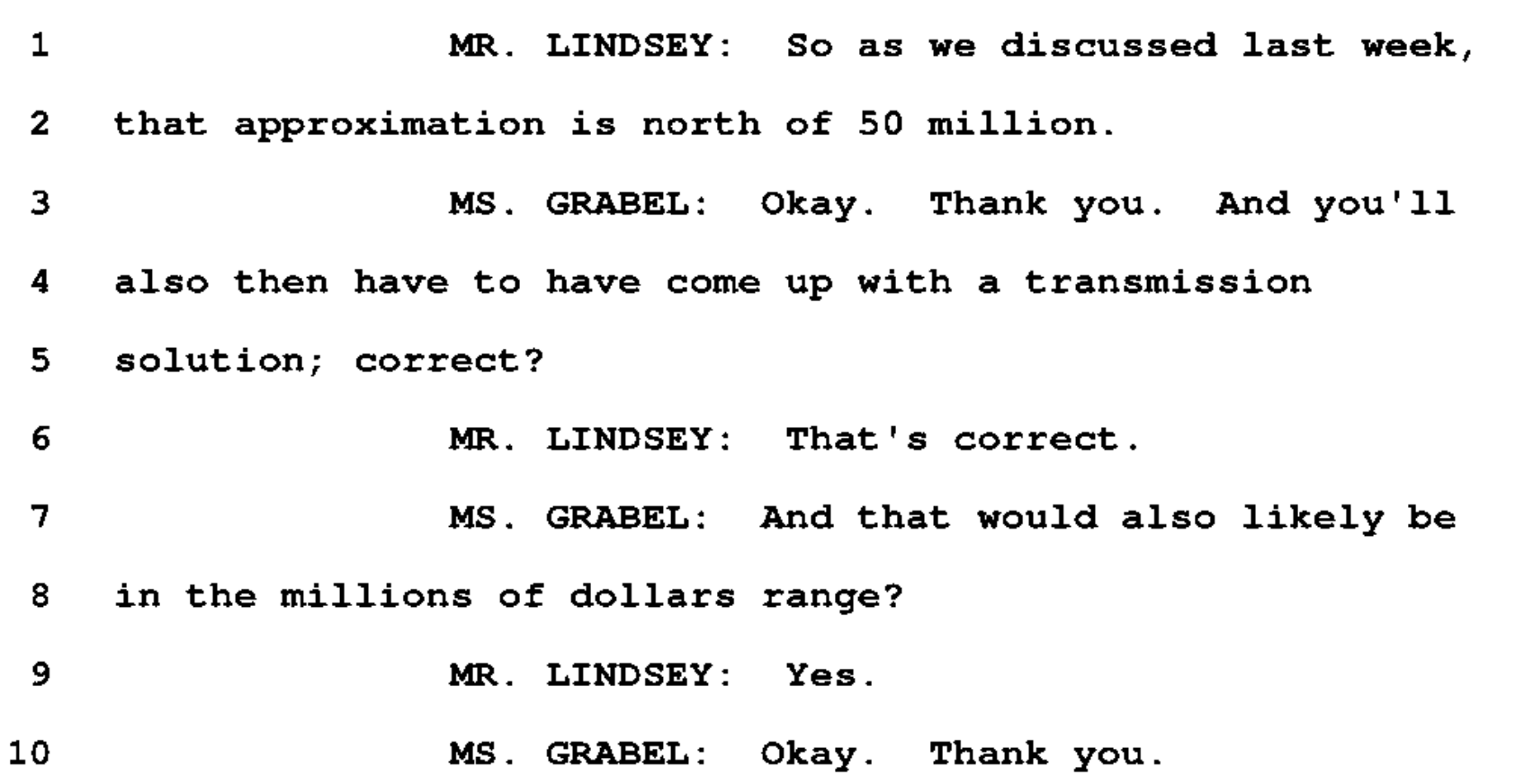 TEP ACC Testimony by Chris Lindsey, pages 1830-1831.