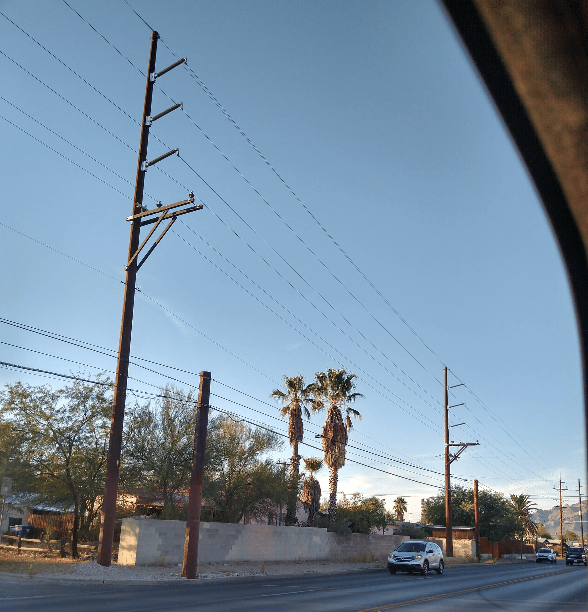 Orphaned poles on Country Club Rd near Pima Rd.